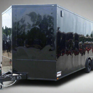 8.5x20 Black V-Nose Enclosed Trailer with Blackout Pkg (2) 5,200lb Axles