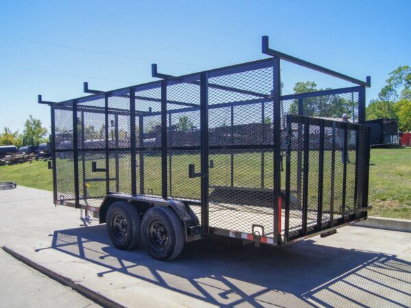7x16 Tandem Straight Deck Utility Trailer with 6ft Mesh Sides and Ladder Racks - Image 5