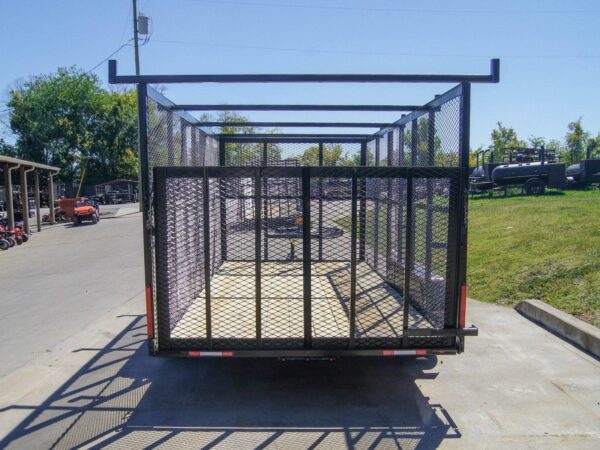 7x16 Tandem Straight Deck Utility Trailer with 6ft Mesh Sides and Ladder Racks - Image 6