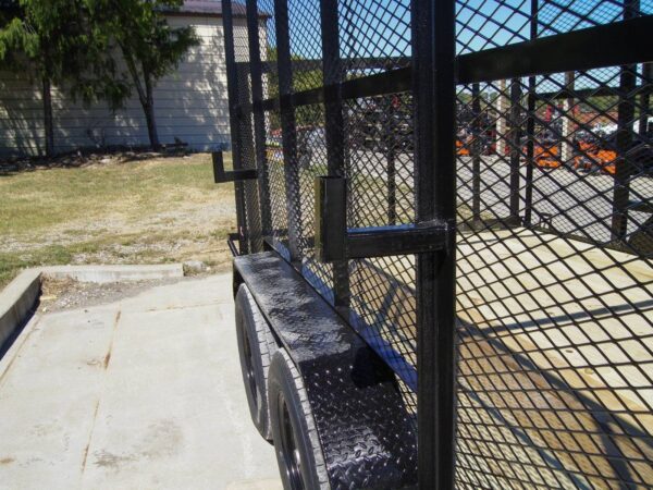 7x16 Tandem Straight Deck Utility Trailer with 6ft Mesh Sides and Ladder Racks - Image 13
