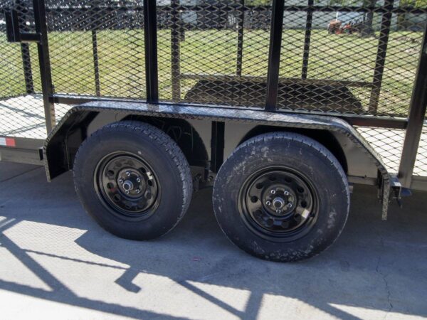 7x16 Tandem Straight Deck Utility Trailer with 6ft Mesh Sides and Ladder Racks - Image 17