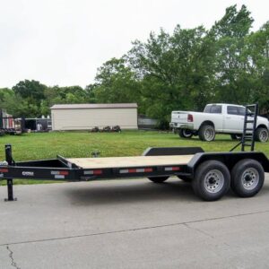 7x16 I-Beam Equipment Trailer with (2) 7K Axles with Stand Up Ramps