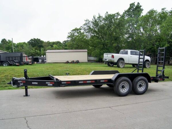 7x16 I-Beam Equipment Trailer with (2) 7K Axles with Stand Up Ramps