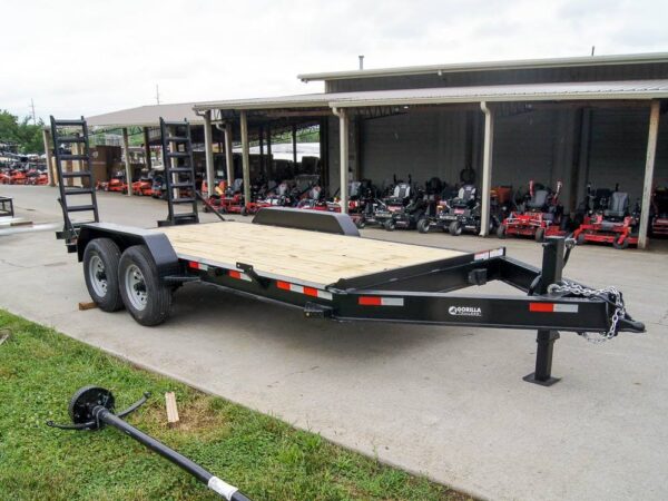 7x16 I-Beam Equipment Trailer with (2) 7K Axles with Stand Up Ramps - Image 6