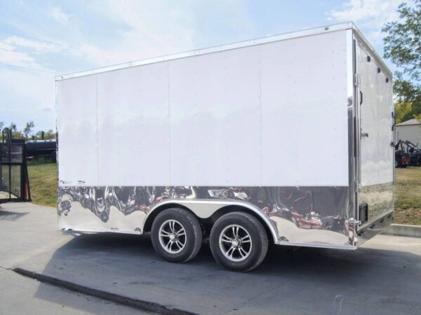 8.5x14 V-Nose Enclosed Trailer - Diamond Plate Floor Storage - Image 4