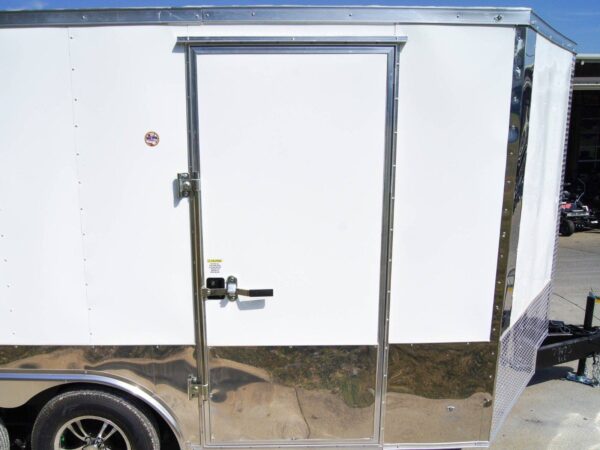 8.5x14 V-Nose Enclosed Trailer - Diamond Plate Floor Storage - Image 9