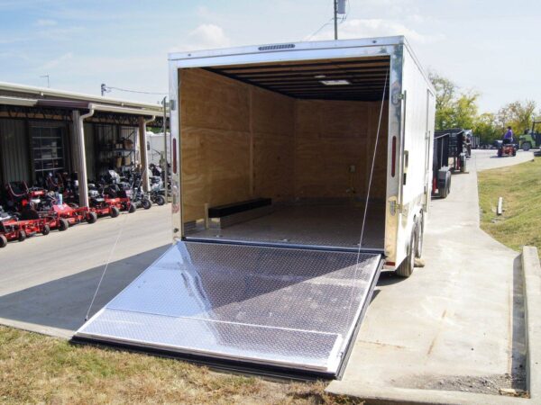 8.5x14 V-Nose Enclosed Trailer - Diamond Plate Floor Storage - Image 7