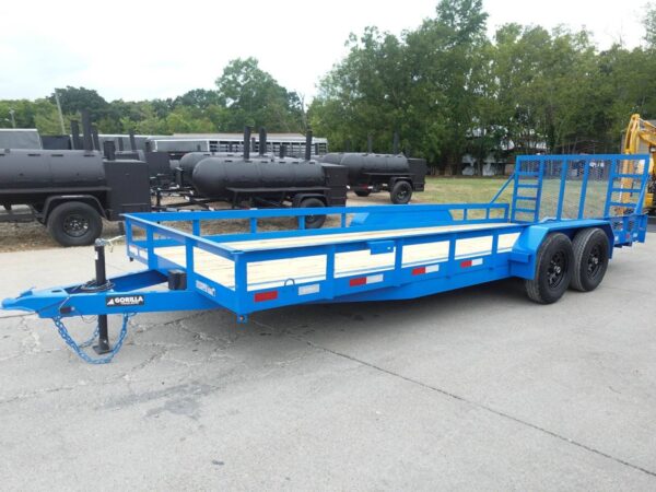 7x20 Heavy Duty Blue Straight Deck Utility Trailer (2) 5,200lb Axles with Brakes