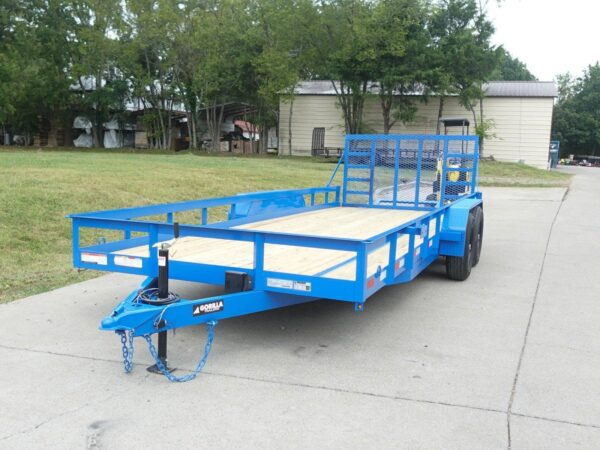 7x20 Heavy Duty Blue Straight Deck Utility Trailer (2) 5,200lb Axles with Brakes - Image 3