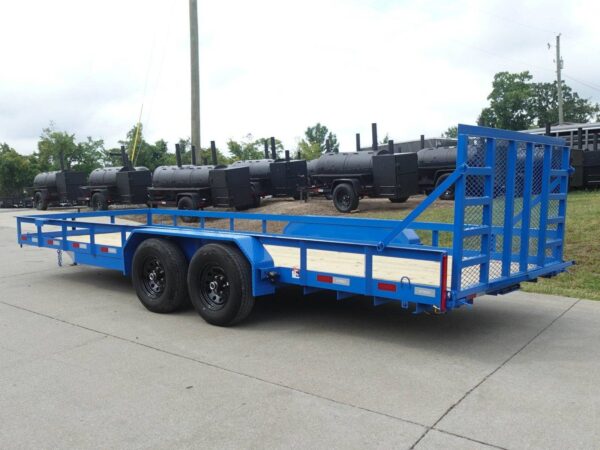 7x20 Heavy Duty Blue Straight Deck Utility Trailer (2) 5,200lb Axles with Brakes - Image 5