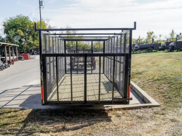 7x18 Tandem Straight Deck Utility Trailer 6ft Mesh Sides Ladder Racks - Image 5
