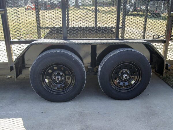 7x18 Tandem Straight Deck Utility Trailer 6ft Mesh Sides Ladder Racks - Image 15