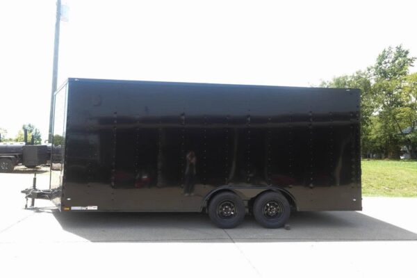 8.5x18 Black V-Nose Enclosed Trailer with Blackout Package (2) 3,500lb Axles - Image 6