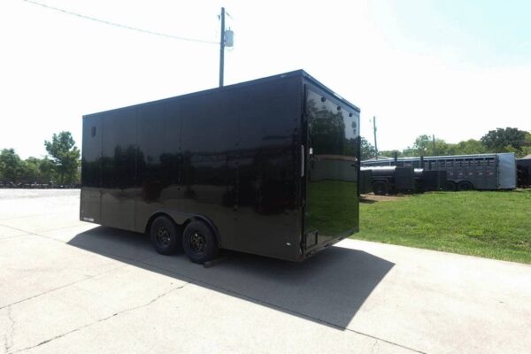 8.5x18 Black V-Nose Enclosed Trailer with Blackout Package (2) 3,500lb Axles - Image 7