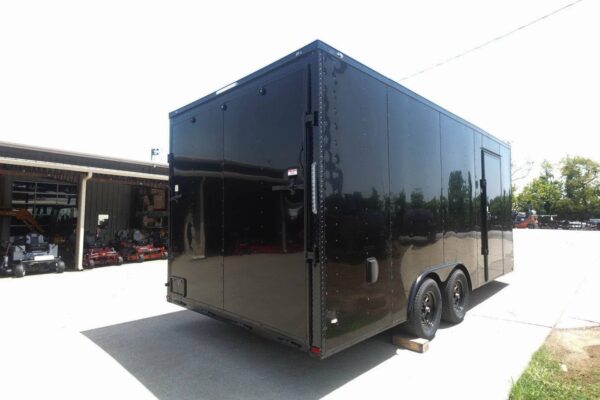 8.5x18 Black V-Nose Enclosed Trailer with Blackout Package (2) 3,500lb Axles - Image 5