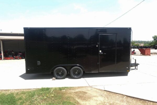 8.5x18 Black V-Nose Enclosed Trailer with Blackout Package (2) 3,500lb Axles - Image 4