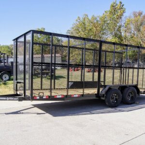 6.4x18 Straight Tail Utility Trailer 6ft Mesh (2) 3500lb Axles