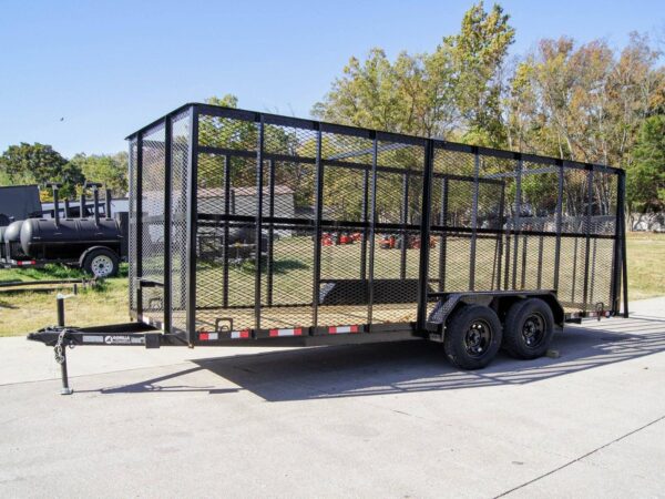 6.4x18 Straight Tail Utility Trailer 6ft Mesh (2) 3500lb Axles
