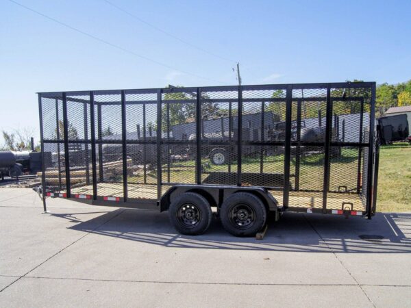 6.4x18 Straight Tail Utility Trailer 6ft Mesh (2) 3500lb Axles - Image 3