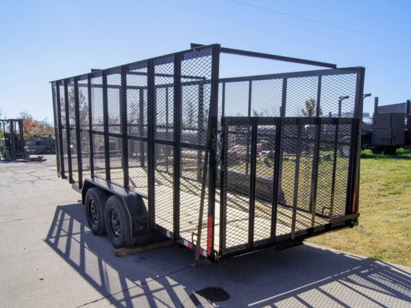 6.4x18 Straight Tail Utility Trailer 6ft Mesh (2) 3500lb Axles - Image 4