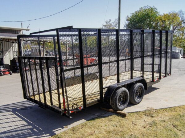 6.4x18 Straight Tail Utility Trailer 6ft Mesh (2) 3500lb Axles - Image 6
