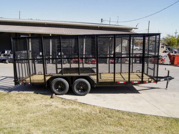 6.4x18 Straight Tail Utility Trailer 6ft Mesh (2) 3500lb Axles - Image 7