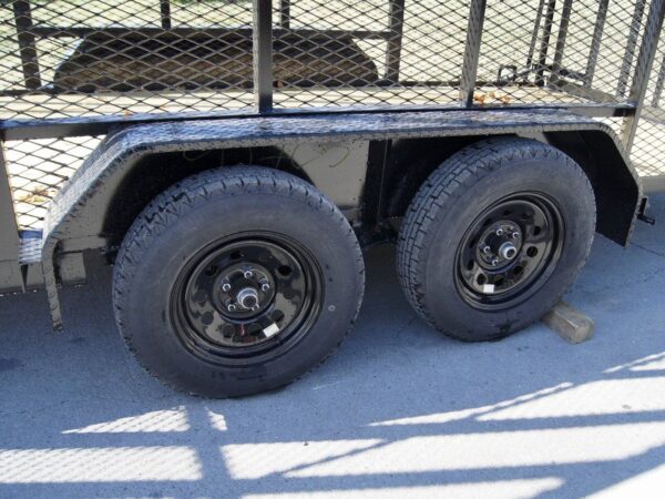 6.4x18 Straight Tail Utility Trailer 6ft Mesh (2) 3500lb Axles - Image 11