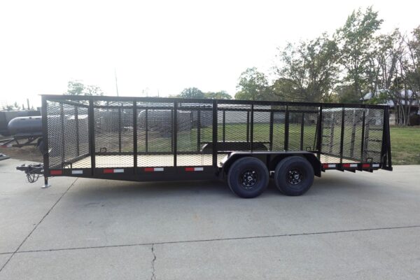 7x20 Heavy Duty Dovetail Utility Trailer 4ft Mesh Sides (2) 5,200lb Axles - Image 3