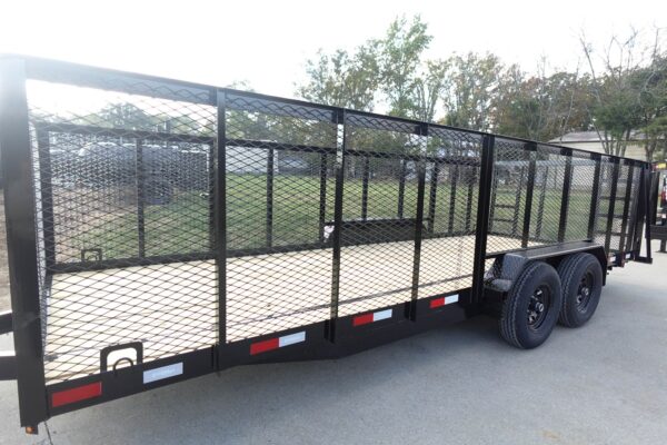 7x20 Heavy Duty Dovetail Utility Trailer 4ft Mesh Sides (2) 5,200lb Axles - Image 4