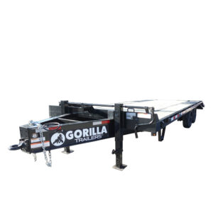 8.5x25 IBeam Deckover Dovetail Trailer (2) 10K Axles King Kong Ramps