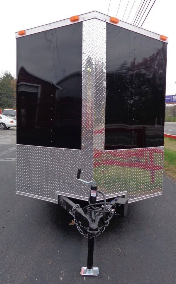 Enclosed Trailer 6'x16' Black - V-Nose Cargo Equipment Car ATV Storage - Image 5