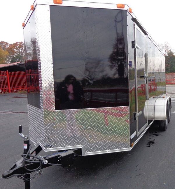 Enclosed Trailer 6'x16' Black - V-Nose Cargo Equipment Car ATV Storage