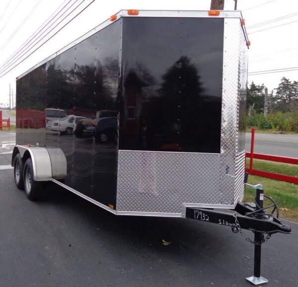 Enclosed Trailer 6'x16' Black - V-Nose Cargo Equipment Car ATV Storage - Image 6