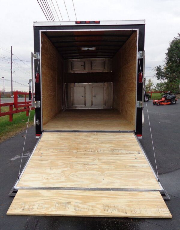 Enclosed Trailer 6'x16' Black - V-Nose Cargo Equipment Car ATV Storage - Image 7