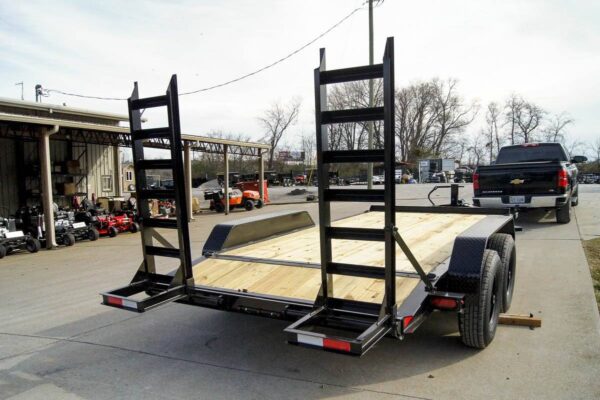7x14 IBeam Equipment Trailer (2) 7K Axles with Stand-Up Ramps - Image 7