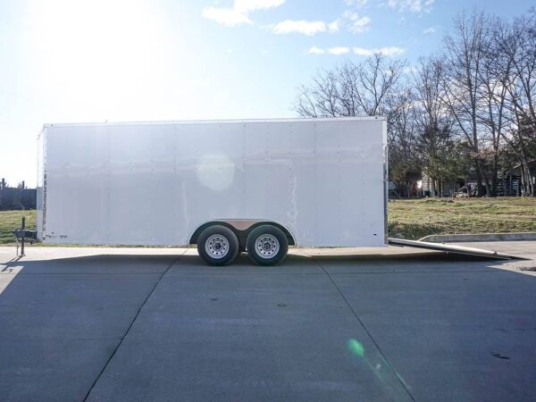 Enclosed Trailer 8.5' x 20' White - Cargo Hauler Car Motorcycle Storage - Image 8