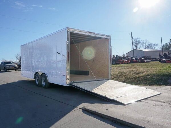 Enclosed Trailer 8.5' x 20' White - Cargo Hauler Car Motorcycle Storage - Image 14
