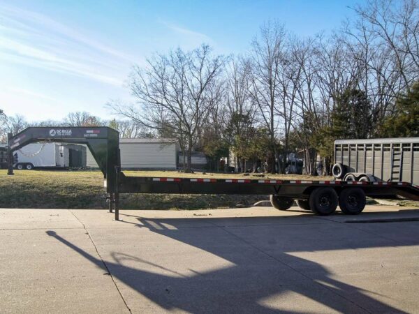8.5x30 IBeam Gooseneck Deckover Trailer (2) 7K Axles Stand-Up Ramps - Image 4