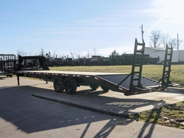 8.5x30 IBeam Gooseneck Deckover Trailer (2) 7K Axles Stand-Up Ramps - Image 5