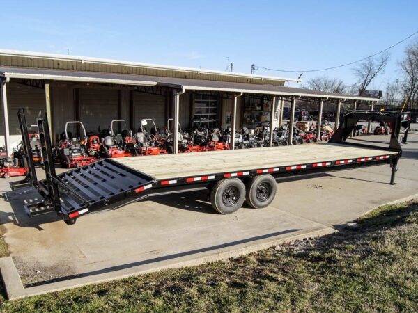 8.5x30 IBeam Gooseneck Deckover Trailer (2) 7K Axles Stand-Up Ramps - Image 6