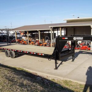8.5x30 IBeam Gooseneck Deckover Trailer (2) 7K Axles Stand-Up Ramps