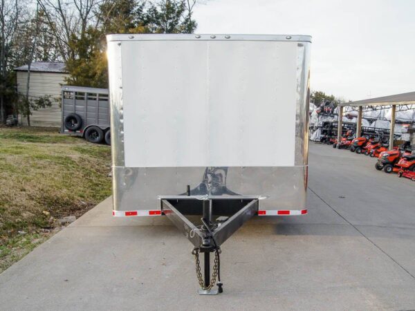 8.5x28 Flat Nose White Enclosed Trailer (2) 5,200lb Axles Cargo Storage