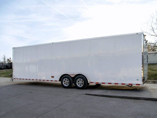 8.5x28 Flat Nose White Enclosed Trailer (2) 5,200lb Axles Cargo Storage - Image 3