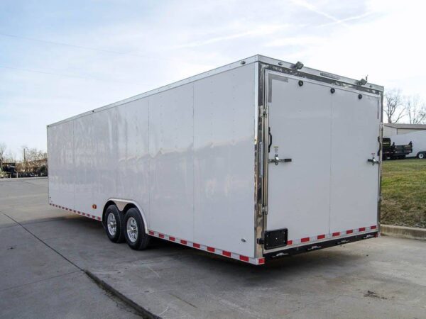 8.5x28 Flat Nose White Enclosed Trailer (2) 5,200lb Axles Cargo Storage - Image 4