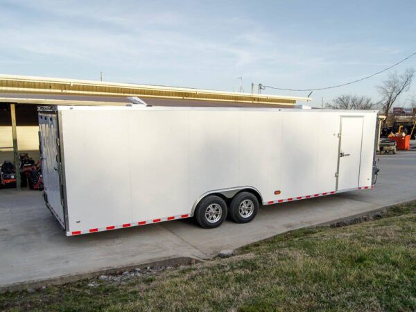 8.5x28 Flat Nose White Enclosed Trailer (2) 5,200lb Axles Cargo Storage - Image 6