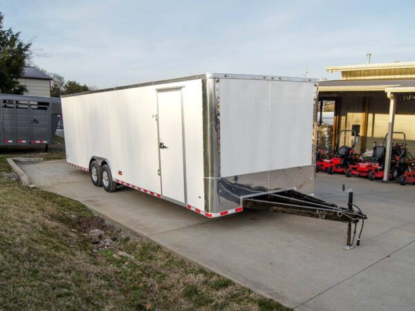 8.5x28 Flat Nose White Enclosed Trailer (2) 5,200lb Axles Cargo Storage - Image 9