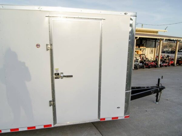 8.5x28 Flat Nose White Enclosed Trailer (2) 5,200lb Axles Cargo Storage - Image 8
