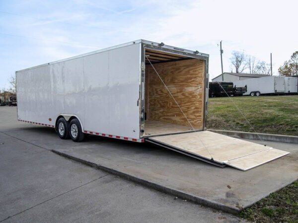 8.5x28 Flat Nose White Enclosed Trailer (2) 5,200lb Axles Cargo Storage - Image 15