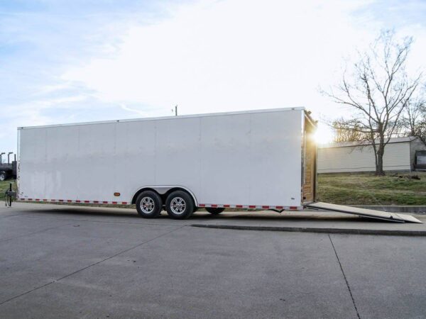 8.5x28 Flat Nose White Enclosed Trailer (2) 5,200lb Axles Cargo Storage - Image 14