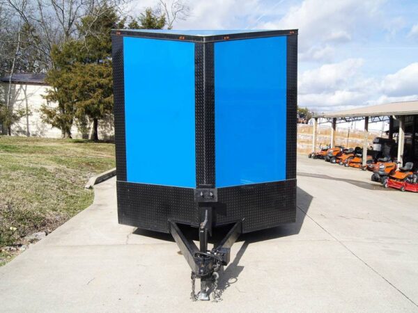 8.5x18 Blue V-Nose Slant Top Enclosed Trailer with Blackout Package - Image 3